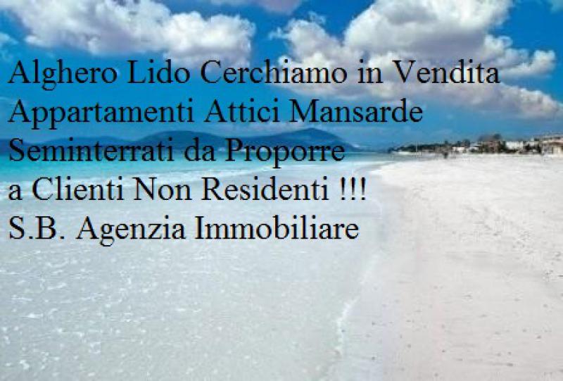 alghero lido cerchiamo in vendita appartamenti da proporre a clienti non residenti !!!